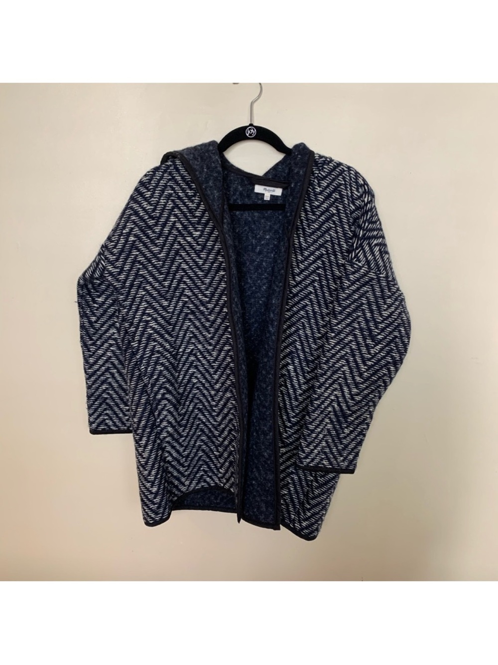 madewell Herringbone Hooded wool blend wrap coat